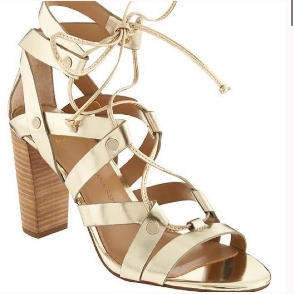 Banana Republic Eryn Gold Gladiator SandalS 6 NEW